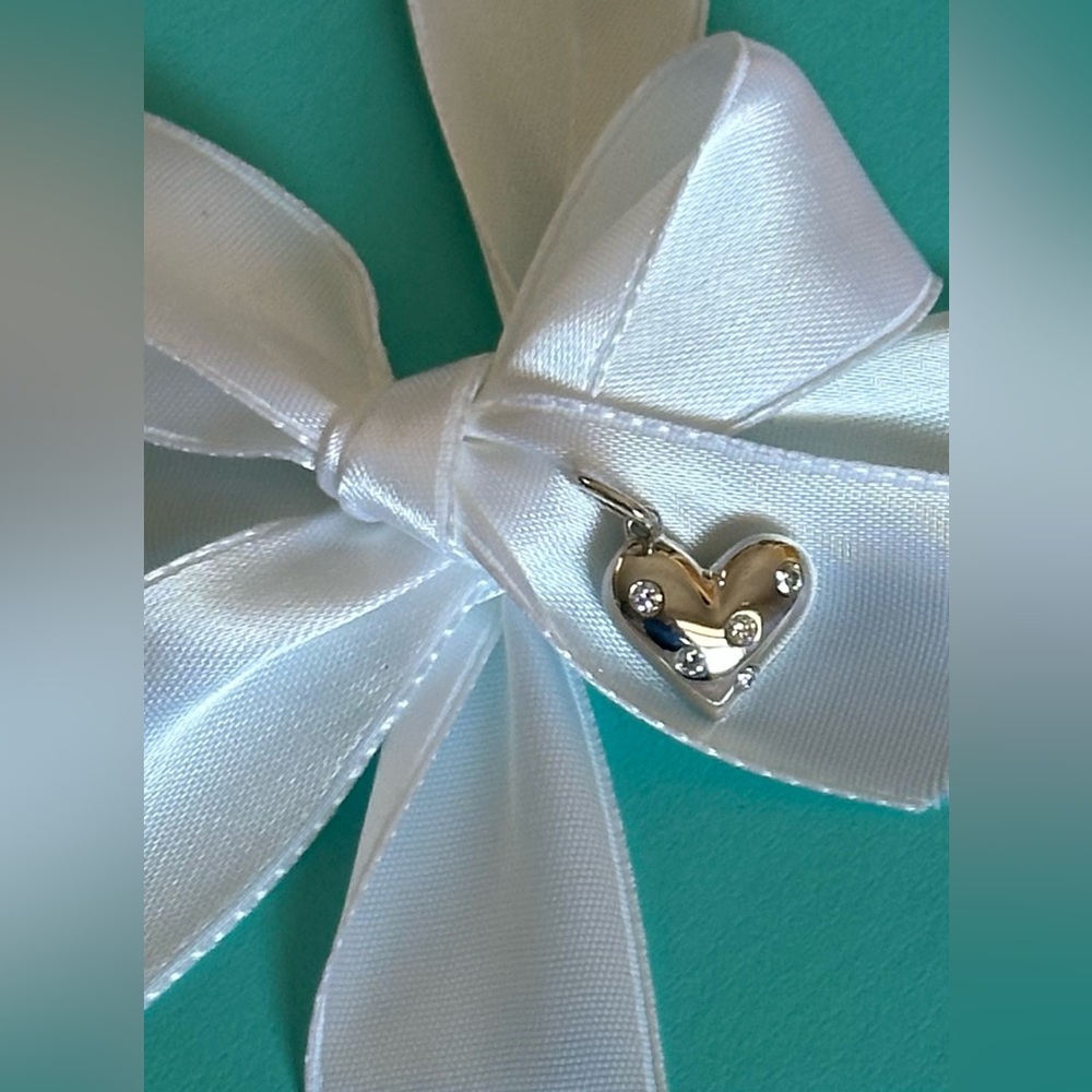 Tiffany & Co. Diamond Etolie heart Charm in Sterling silver ., New Condition